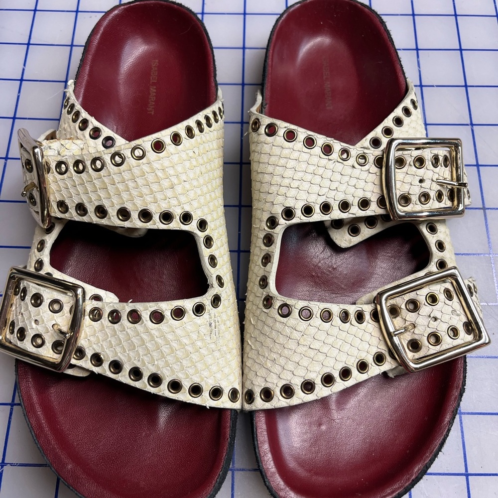 Isabel Marant Cream and Silver Sandals
